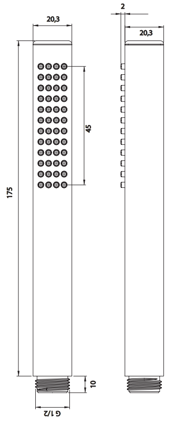 Душевая лейка Omnires, MICRO-R/KCR