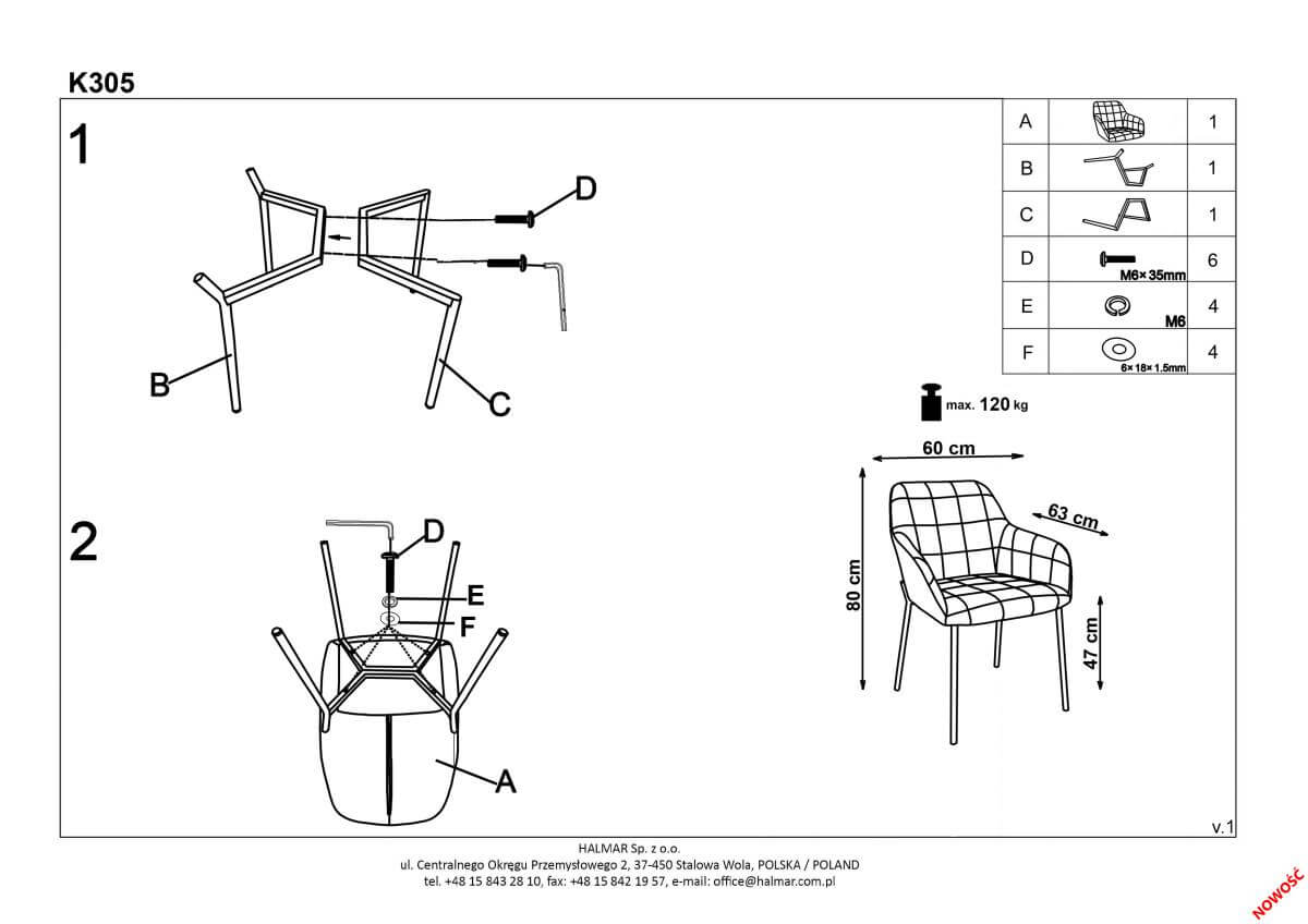 Стул кухонный Halmar K305 темно-зеленый, V-CH-K/305-KR-C.ZIELONY