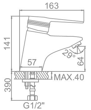 Смеситель для умывальника Ledeme L1056