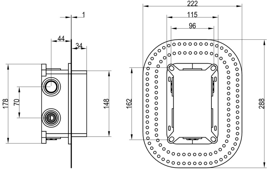 Корпус термостата для скрытого монтажа Villeroy & Boch, Vi-Box, TVD00065100000
