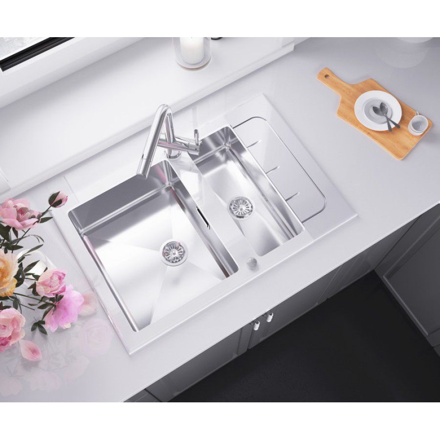 Мойка со стеклом ZorG GS 7850-2 white
