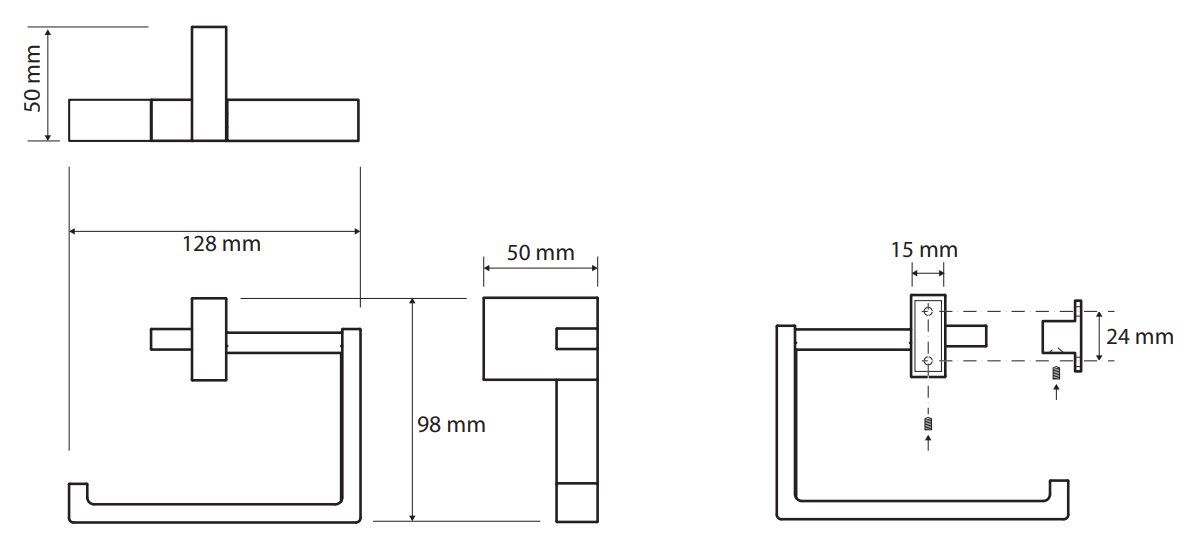 Держатель туалетной бумаги без крышки Bemeta Gamma, 145812022