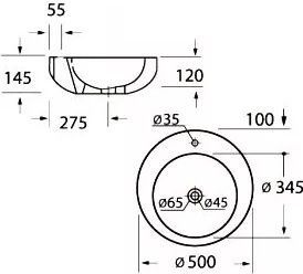 Раковина керамическая накладная Belbagno 50x50, BB1053LW