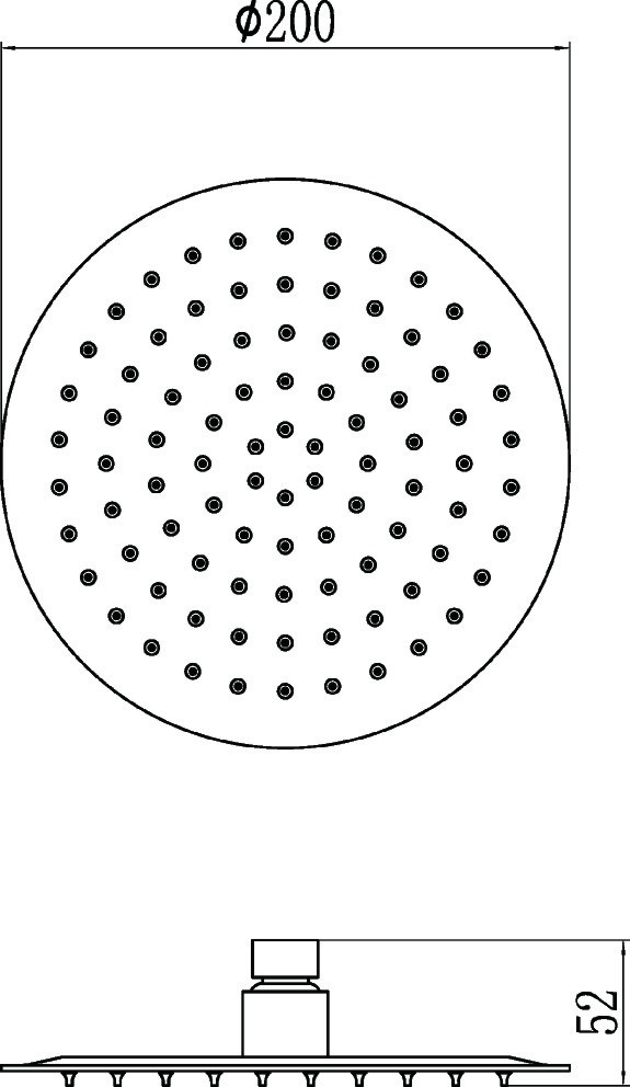 Душевая лейка потолочная 20 см Ledeme L15
