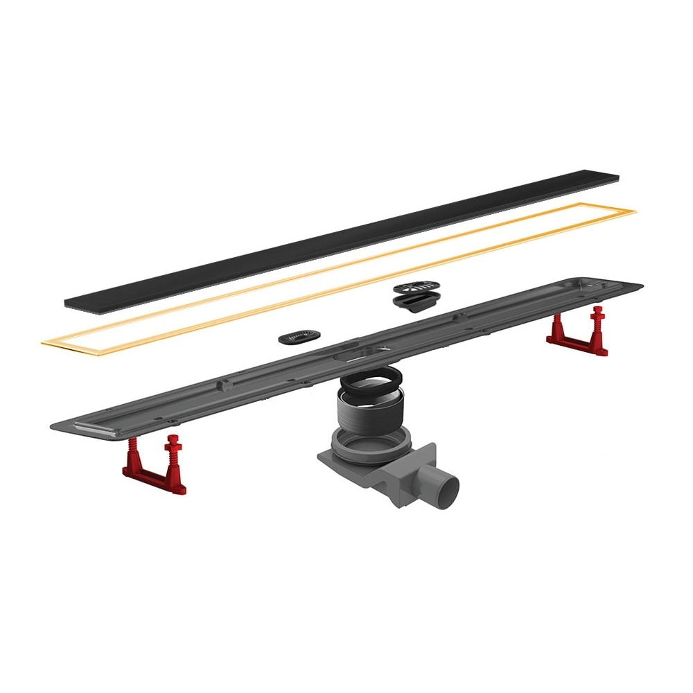 Душевой лоток Pestan Confluo Premium Line Black Glass Gold