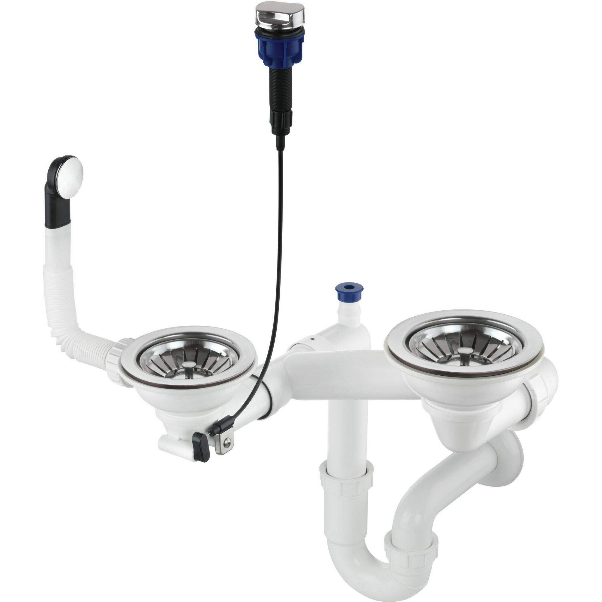 Сифон-автомат  для гранитной мойки на 1.5 или 2 чаши Deante Space Saver, ZXY_9973