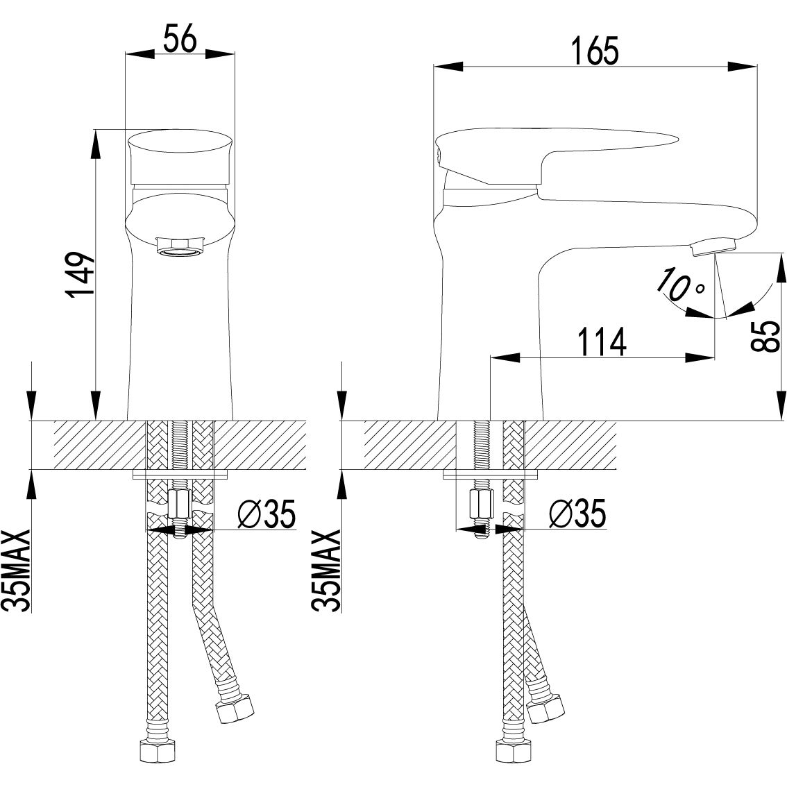 Смеситель для умывальника монолитный Lemark Status, LM4406C