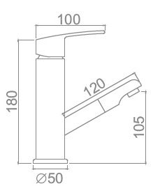 Смеситель для умывальника с выдвижной лейкой Ledeme L1055-18