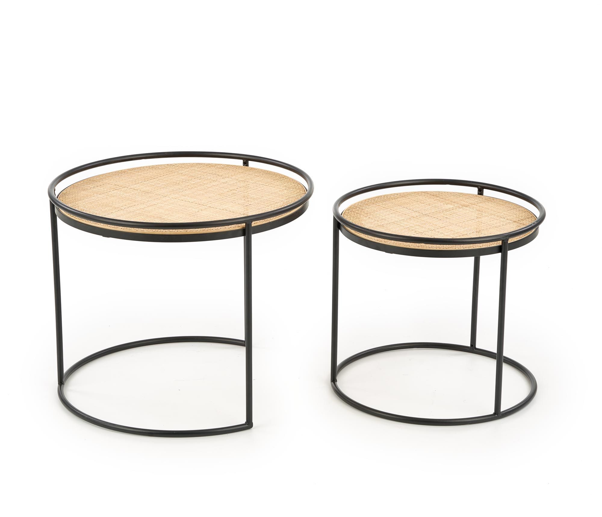 Комплект Halmar Manado (2 стола журнальных) натуральный/черный, V-CH-MANADO-LAW