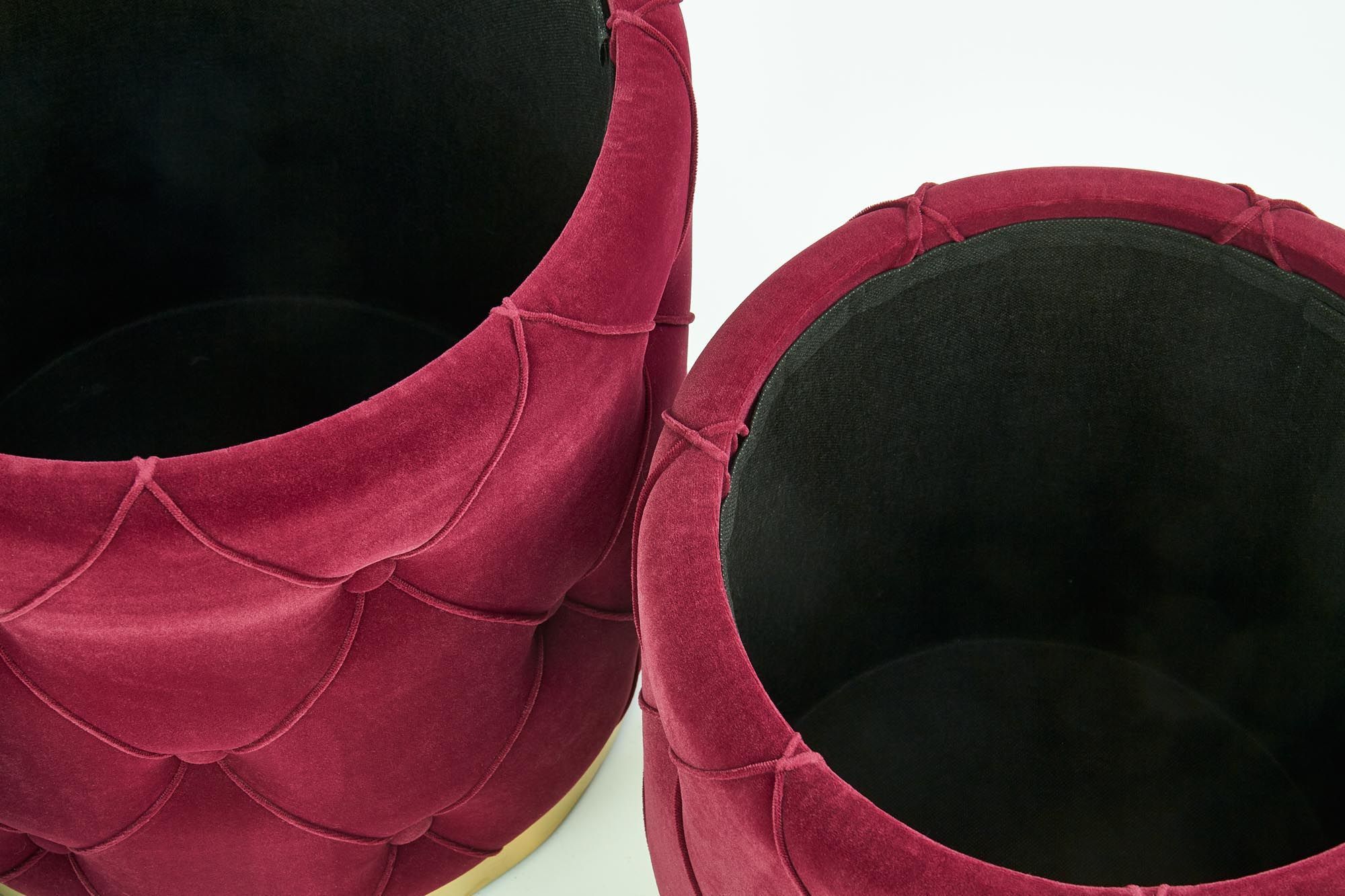 Комплект Halmar Polly (2 пуфа) бордовый/золотой, V-CH-POLLY-PUFA-BORDOWY