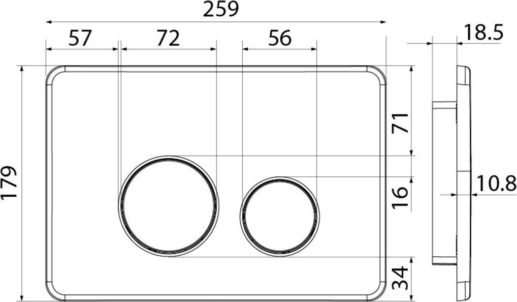 Клавиша смыва универсальная, нержавеющая сталь, Iddis Unisteel 010, UNS10S0i77