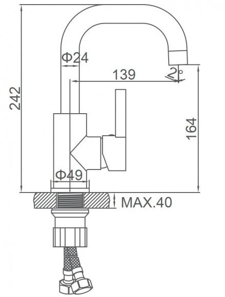 Смеситель для умывальника черный Ledeme L1099B