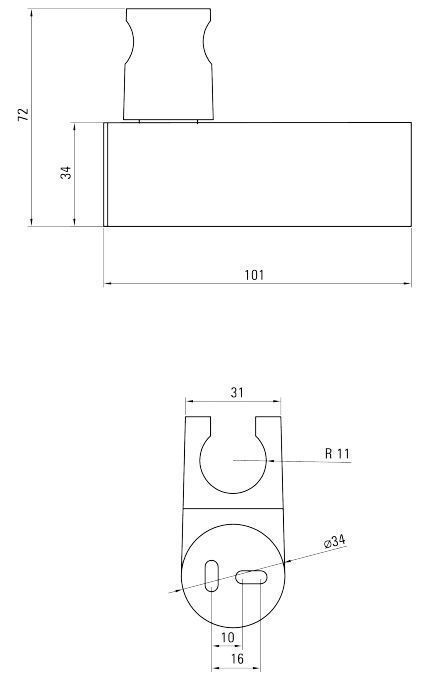 Точечный держатель ручного душа круглый Deante Round, ANO_021U