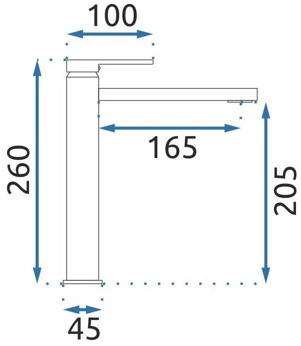Смеситель для умывальника высокий Rea Verso Brush Steel, REA-B9140