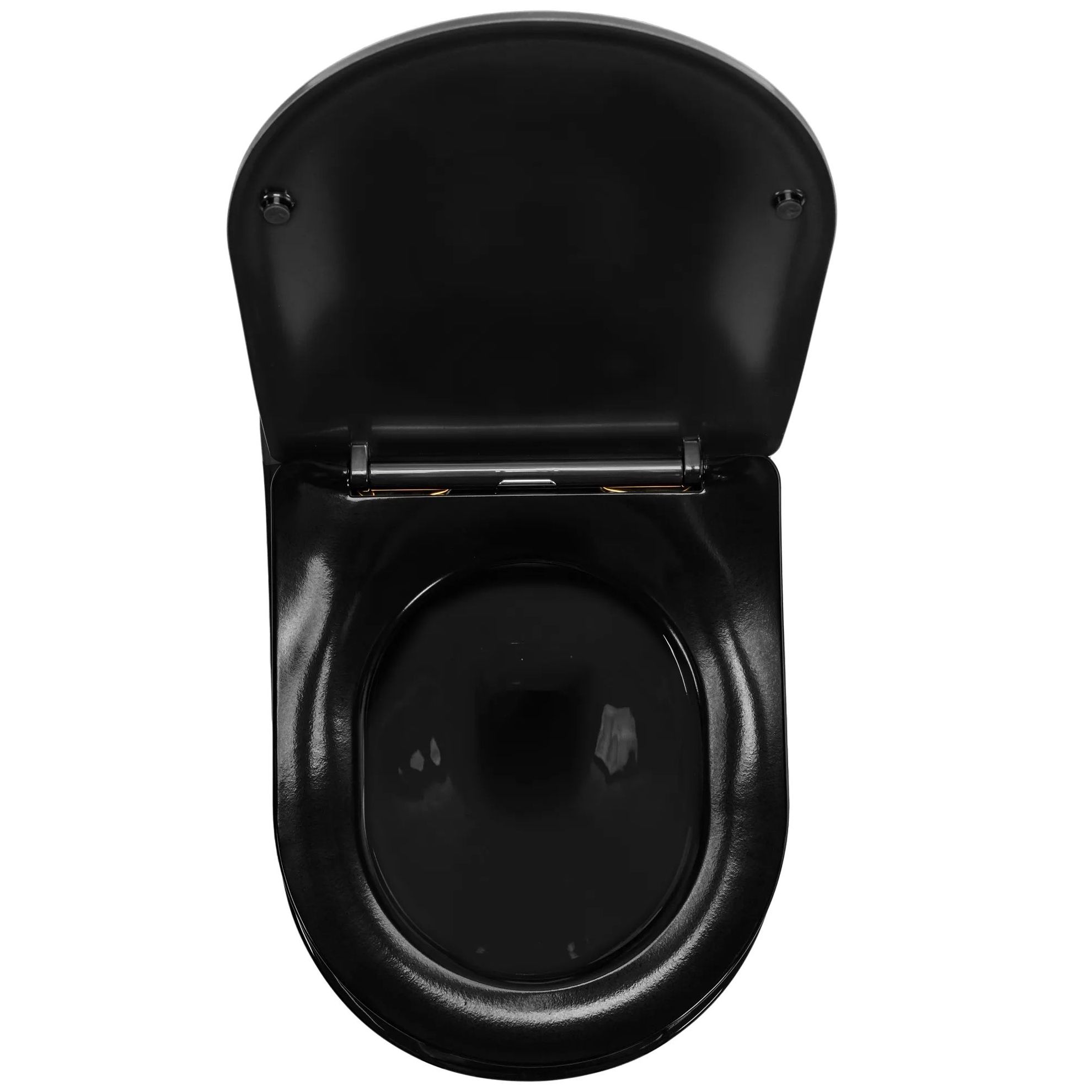 Унитаз подвесной Rea Carlo Mini Rimless Flat Black Gold Edge, REA-C8800