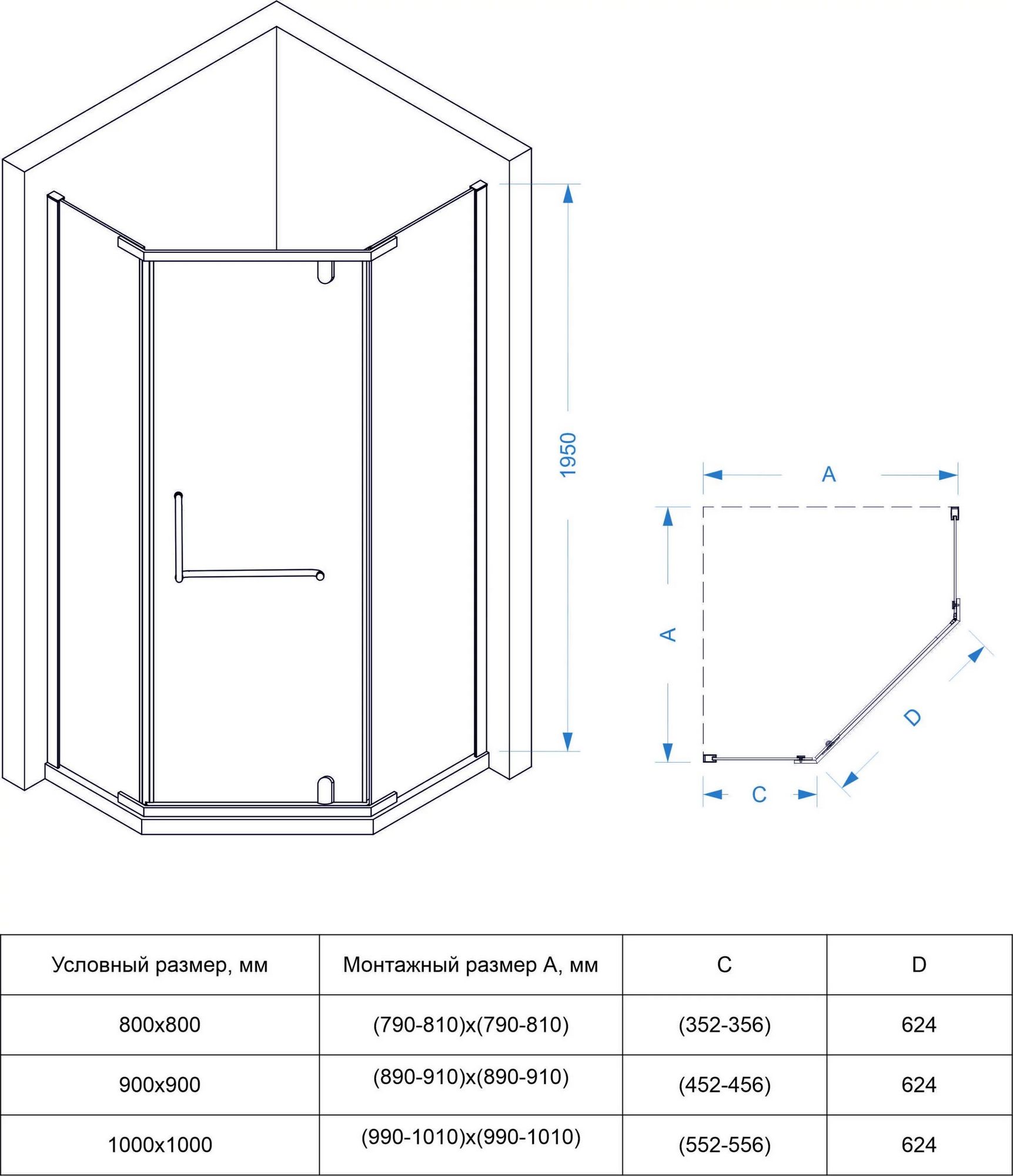 Душевой угол Veconi RV-36B