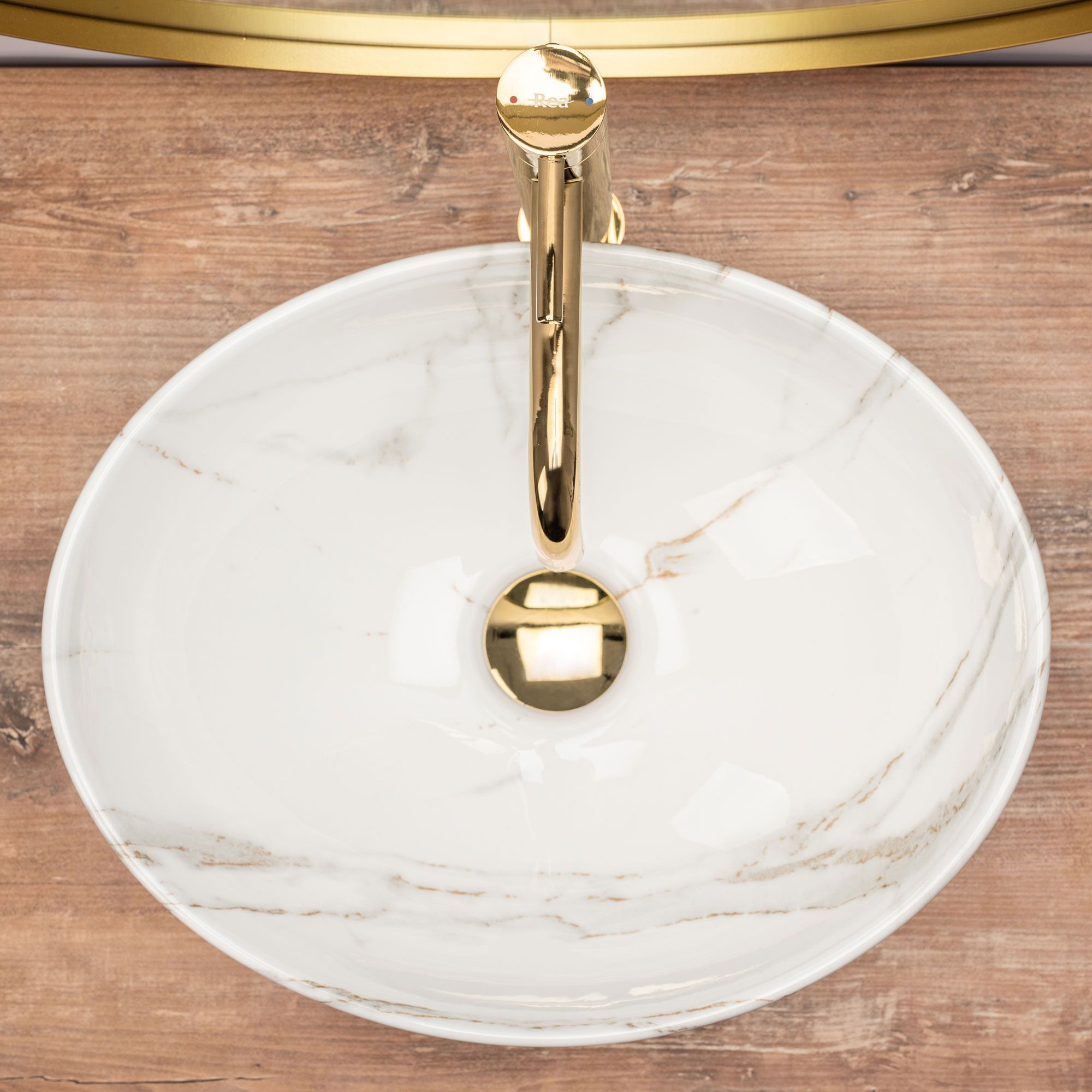 Умывальник Rea Sofia Shiny Aiax 41x34.5, REA-U6597