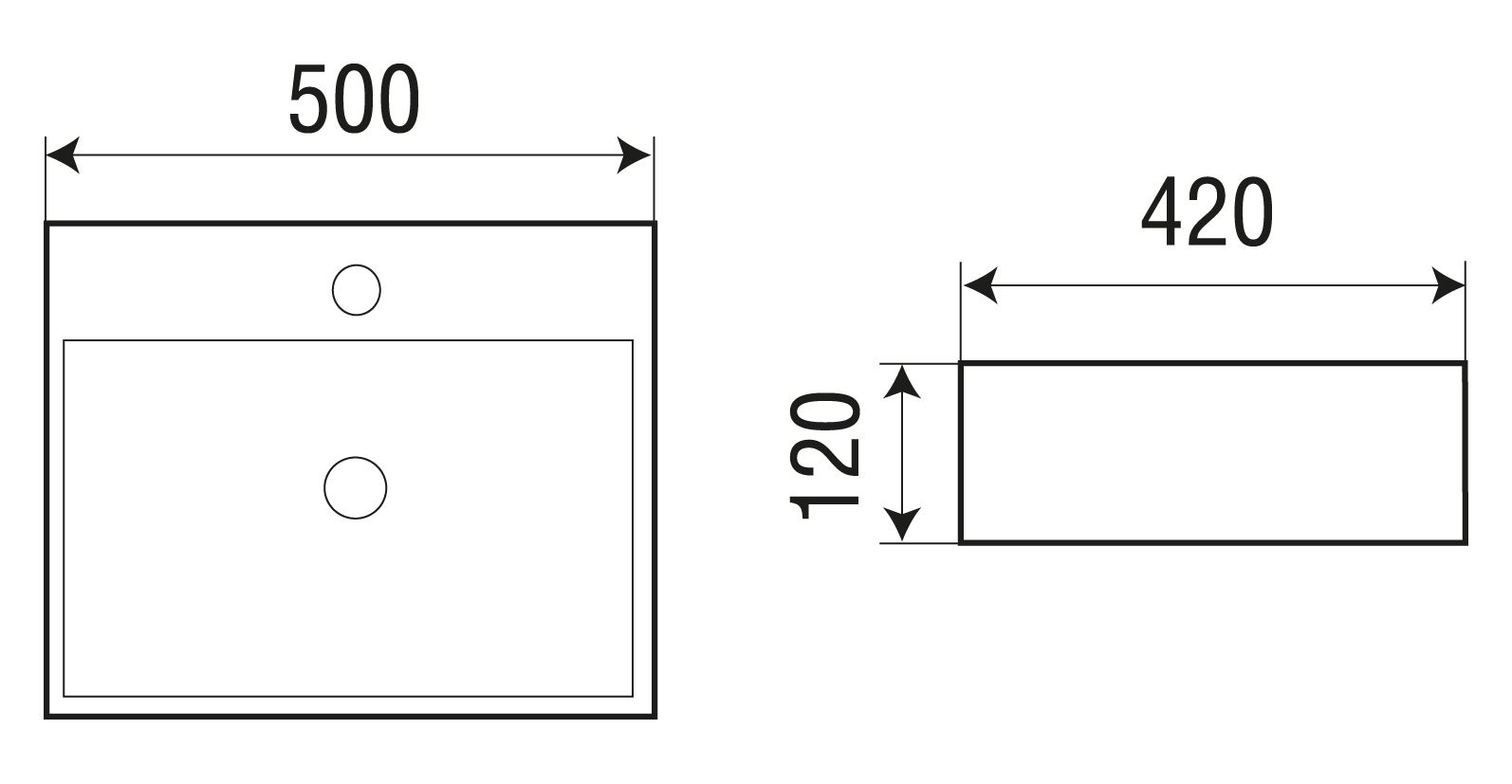 Раковина накладная WeltWasser ELBACH 21733 MB 50x42