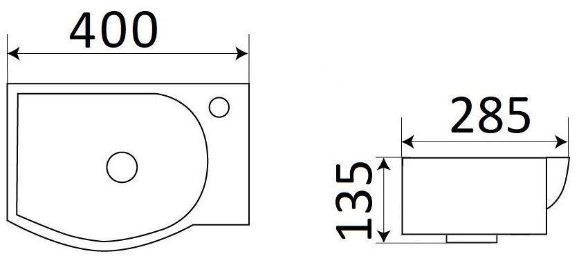 Раковина для ванной Ceramalux 40.5x28, 78404L
