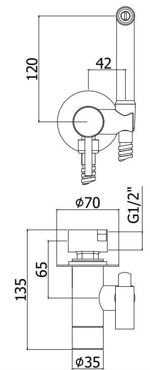 Комплект для псевдобиде Paffoni Light нержавеющая сталь, ZDUP110ST