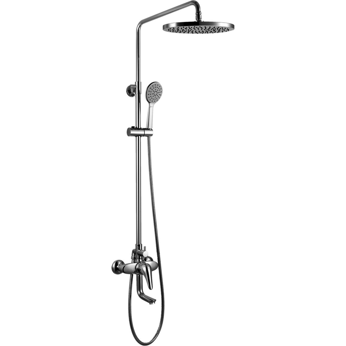 Посейдон Смеситель для ванны с верхней душевой лейкой с поворотным изливом 143 мм Lemark Poseidon, LM4262C