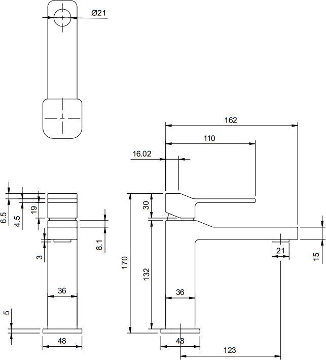 Смеситель для умывальника Omnires Slide, SL7710CR