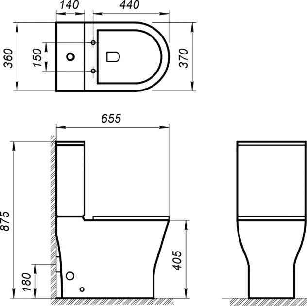 Чаша унитаза безободкового Belbagno Acqua, BB340CPR