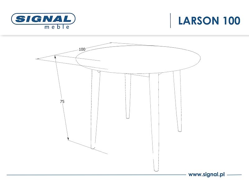 Стол обеденный Signal Larson белый/беленый дуб, LARSONBDB90