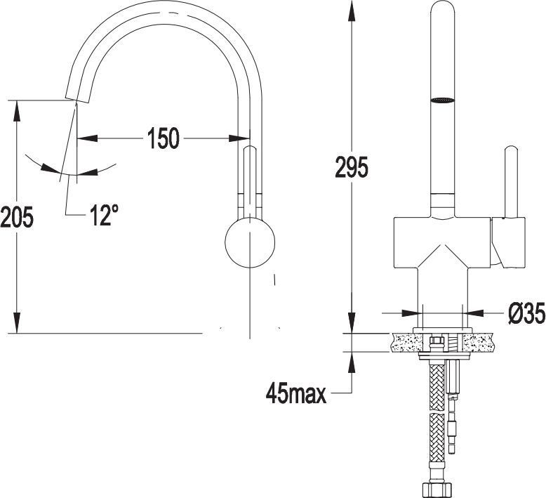 Смеситель для умывальника поворотный излив Omnires Y, Y1219CR