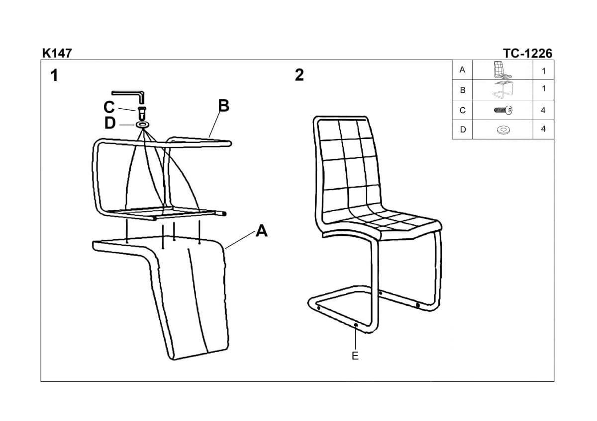 Стул кухонный Halmar K147 белый, V-CH-K/147-KR-BIALY