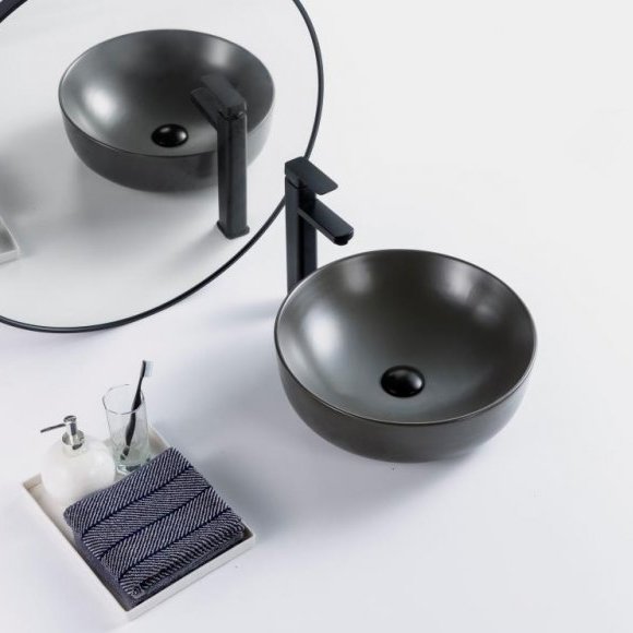 Раковина керамическая накладная Belbagno 41x41, BB1315-H311