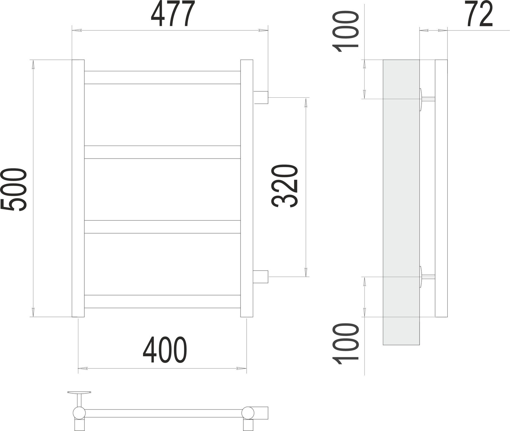 Полотенцесушитель Terminus Аврора П4 40x50 БП320