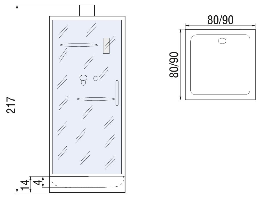 Душевая кабина River MOERO Б/К 90