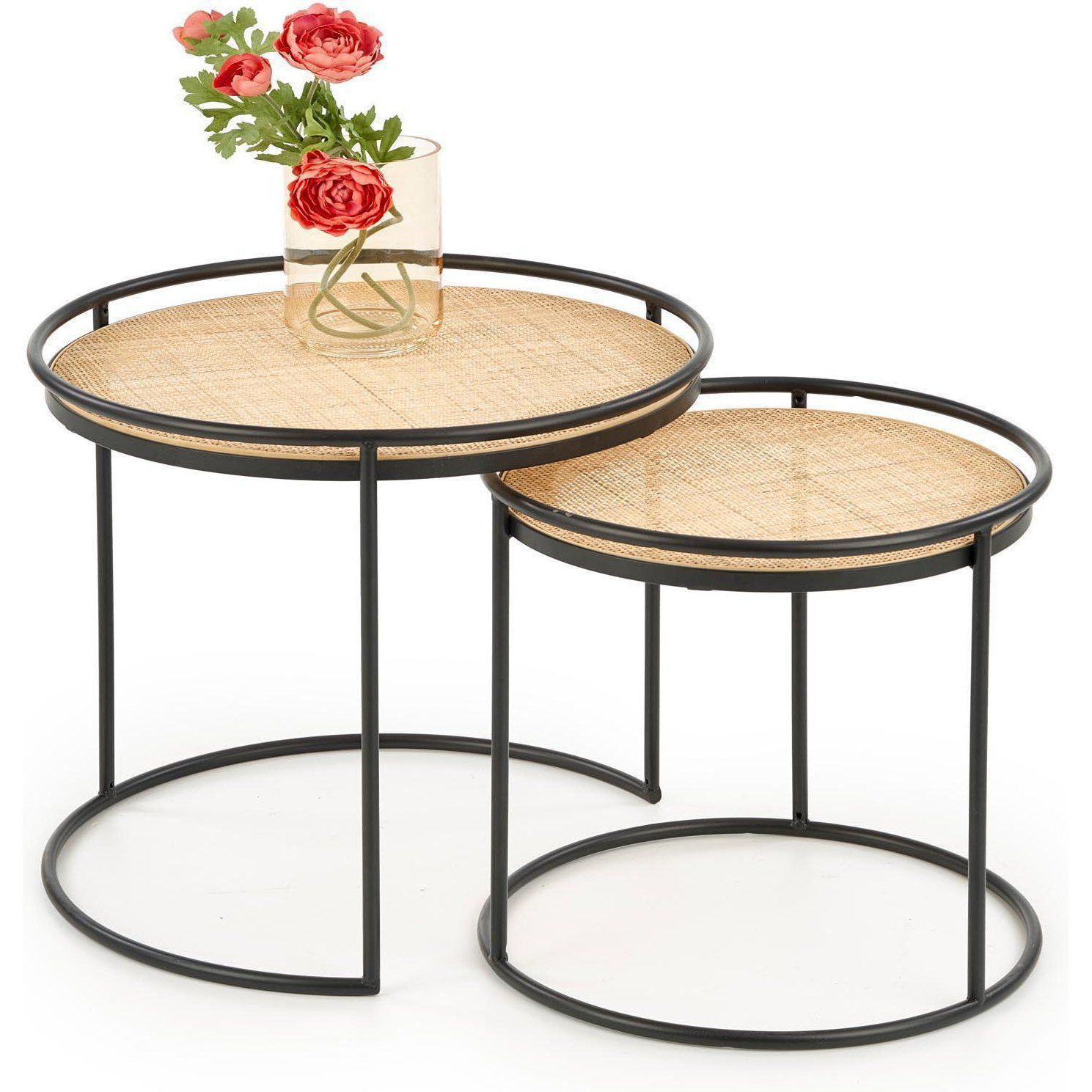 Комплект Halmar Manado (2 стола журнальных) натуральный/черный, V-CH-MANADO-LAW