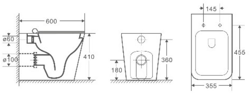 Унитаз приставной WeltWasser GELBACH 002 MT-BL