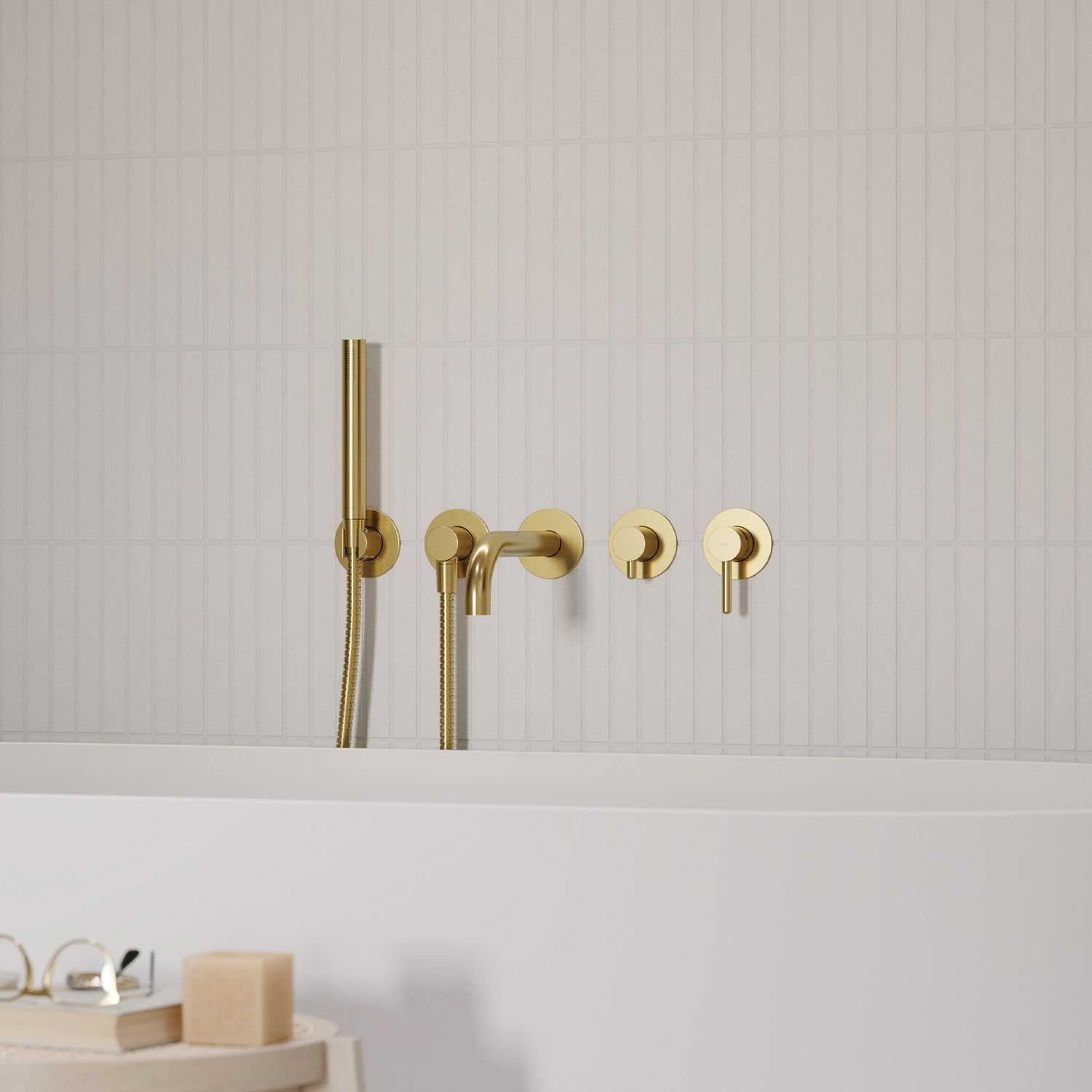 Смеситель для ванны скрытого монтажа на 5 отверстий Omnires Y, Y1237/1GLB