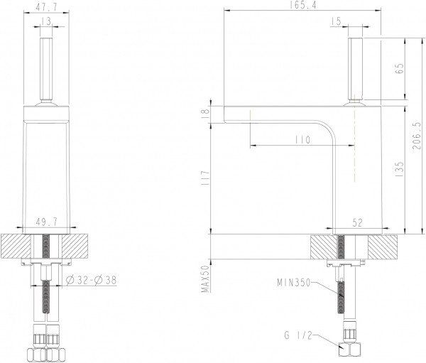 Смеситель для умывальника Bravat Spring F179113C