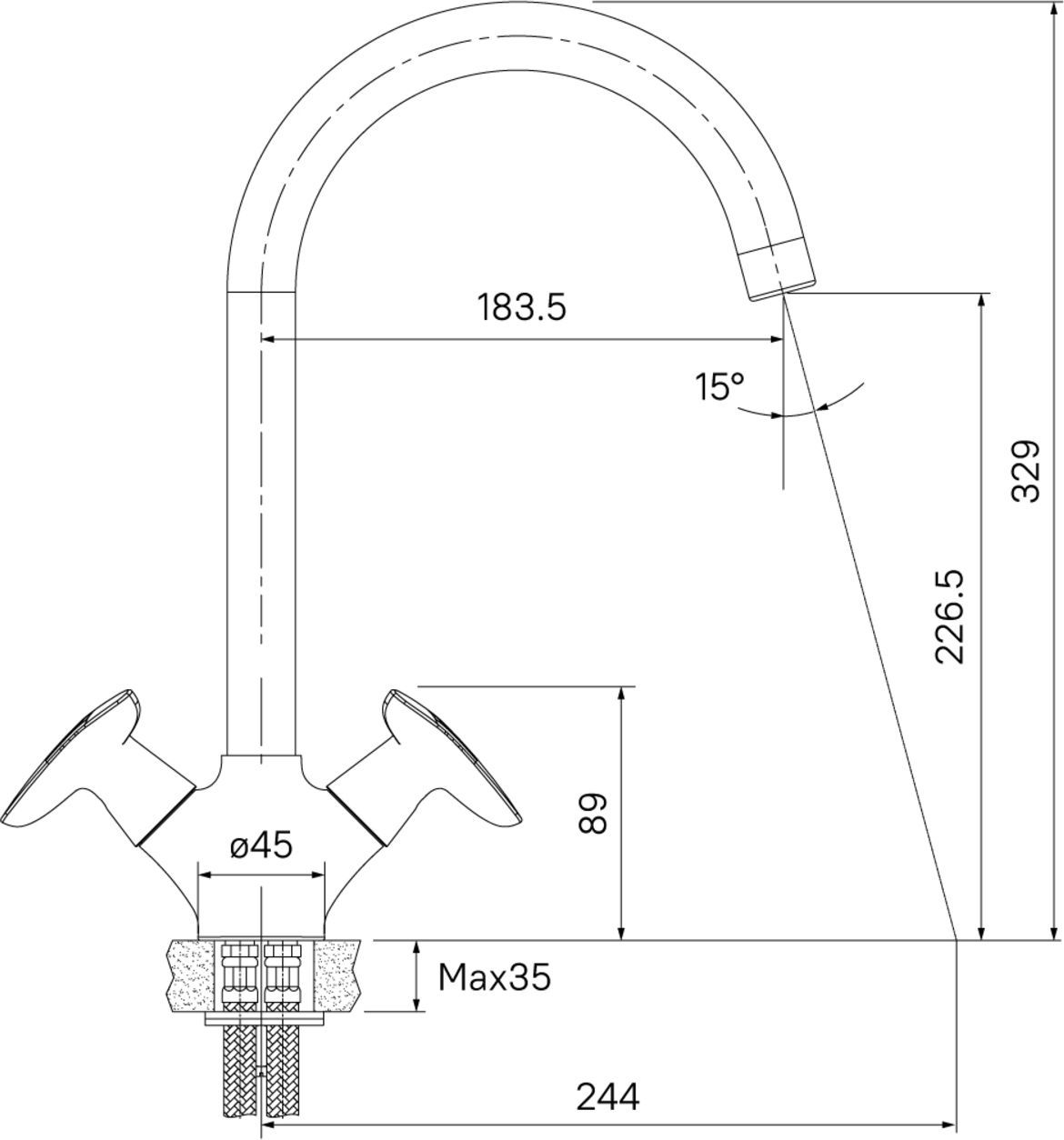 Смеситель для кухни, Iddis Copter, COPSBJ0i05