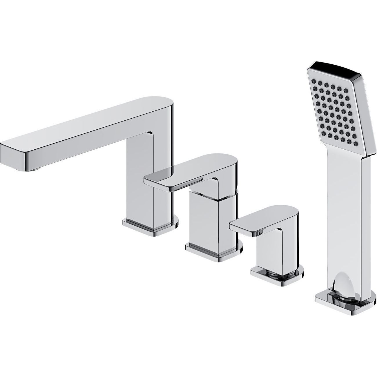 Смеситель для ванны встроенный на 4 отверстия Omnires Baretti, BA7832CR