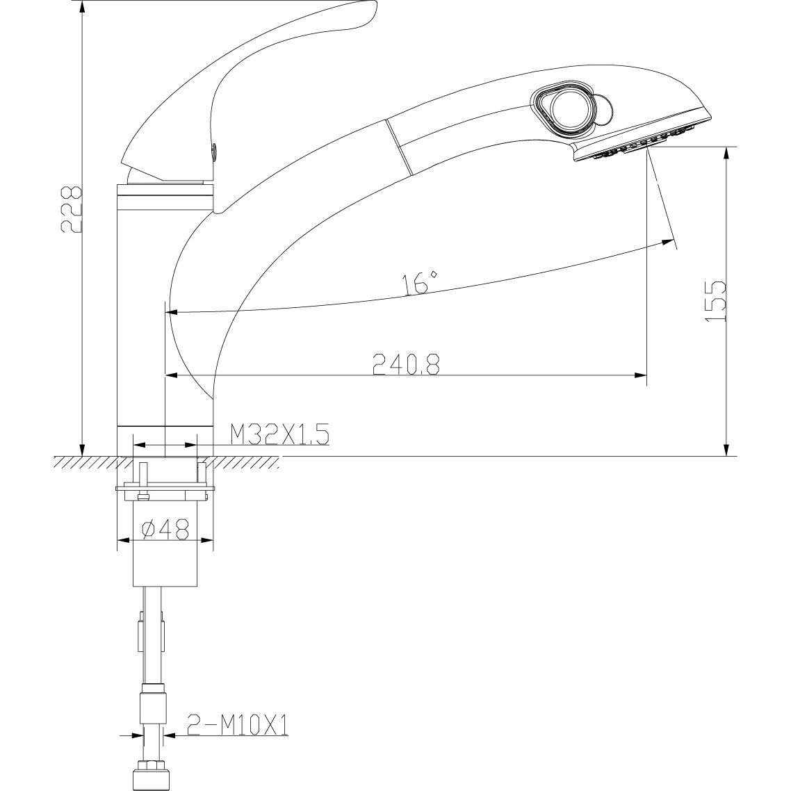 Смеситель для кухни с вытяжным изливом Lemark Intense, LM5650C