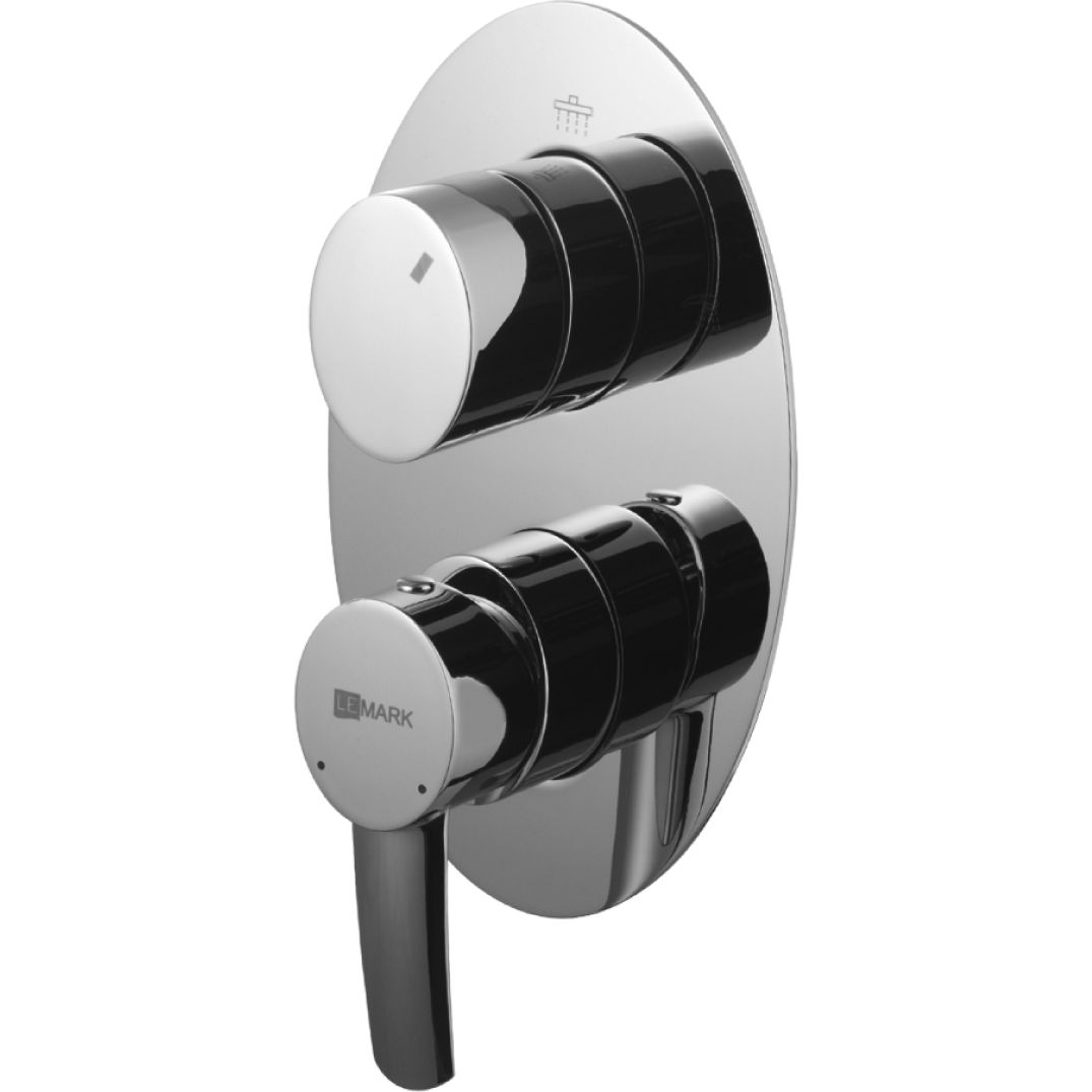 Смеситель для ванны и душа встраиваемый с 3-функциональным дивертором без аксессуаров Lemark Atlantiss, LM3228C