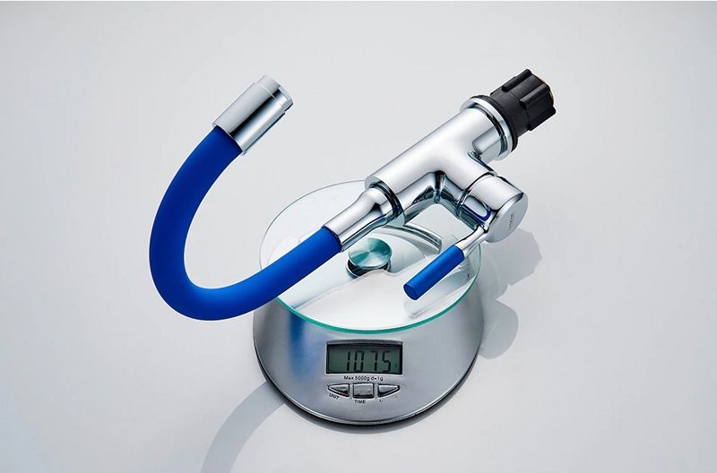 Смеситель для умывальника с гибким изливом синий/хром Ledeme L1399-6