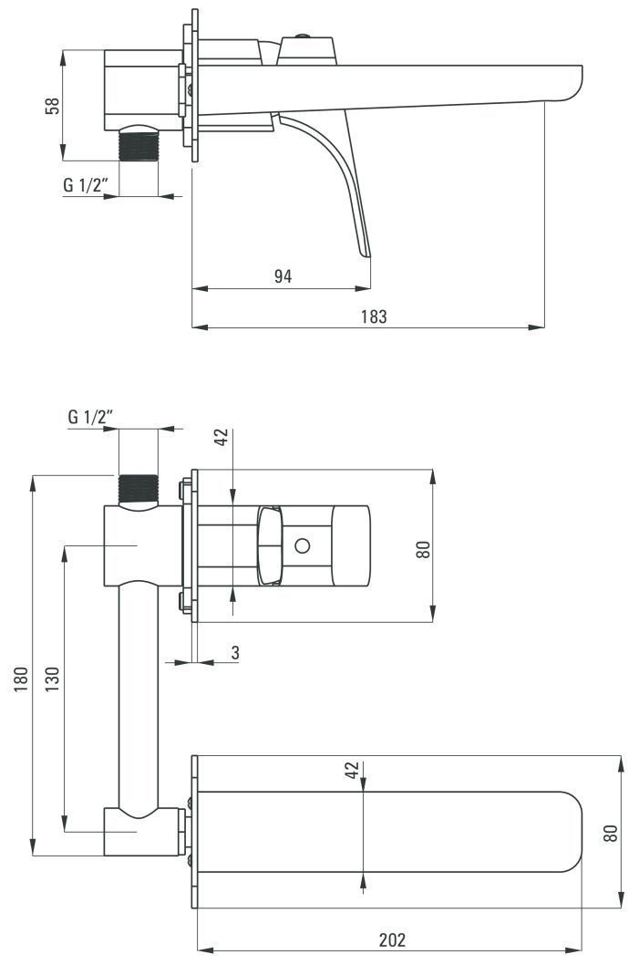 Смеситель для раковины скрытого монтажа Deante Hiacynt Nero, BQH_N54L