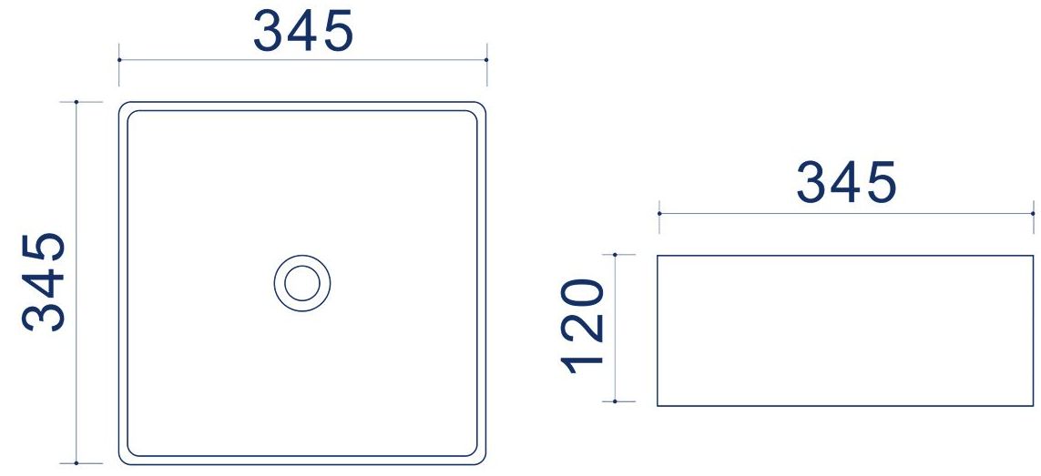 Накладной умывальник Uptrend Roma Square 34.5x34.5, TR41314