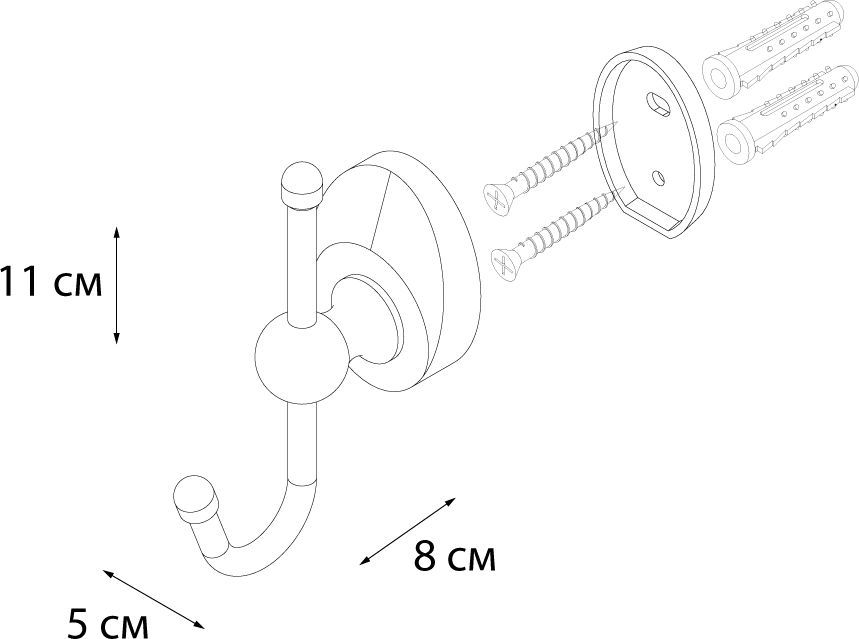Крючок одинарный Fixsen Europa, FX-21805A