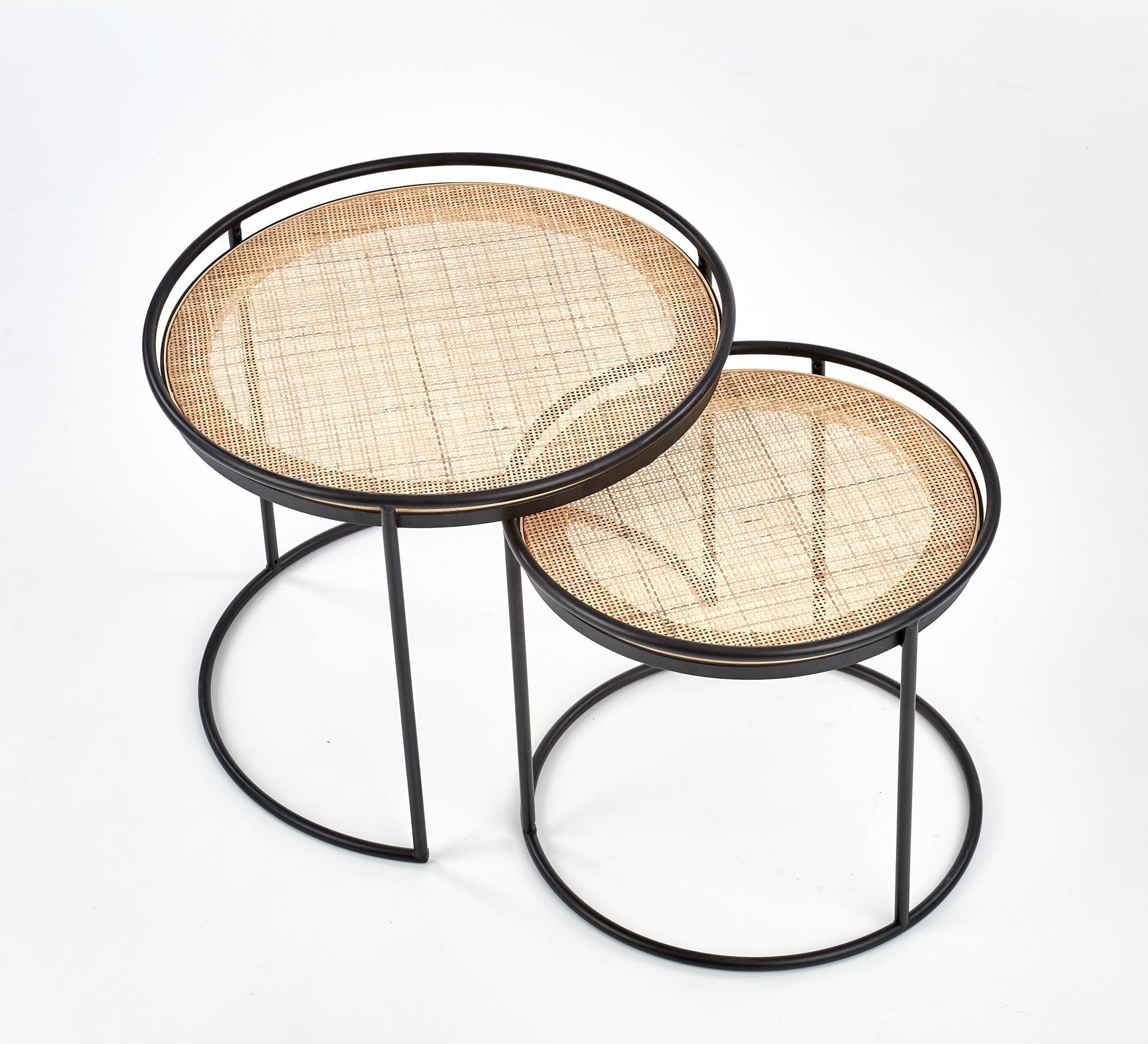 Комплект Halmar Manado (2 стола журнальных) натуральный/черный, V-CH-MANADO-LAW