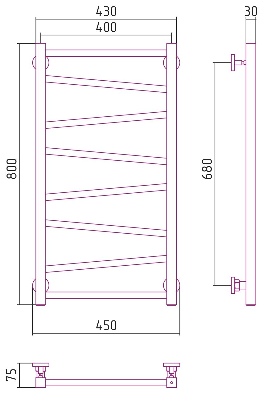 Водяной полотенцесушитель Сунержа Сирокко 800x400