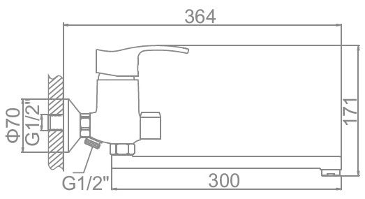 Смеситель для ванны Ledeme L2264
