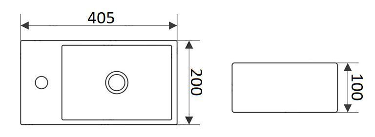 Раковина для ванной Ceramalux 41x21, 9048DR