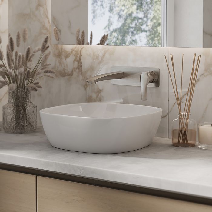 Встраиваемый смеситель для умывальника, сатин, Iddis Ray, RAYBN00i65